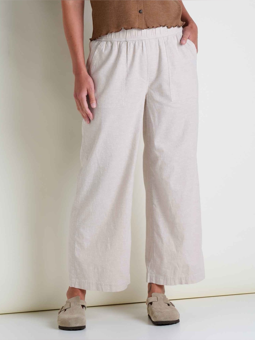 Toad&Co Women’s Taj Hemp Wide Leg Pants | Cream Oatmeal | Small